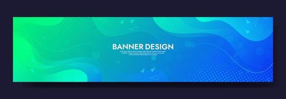 Abstract Blue Fluid Wave Banner Template vector