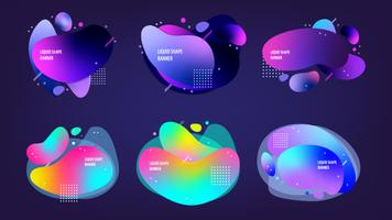 Set of vector liquid shape modern banners