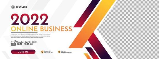 Business conference banner template design for webinar, marketing, online class program, etc vector