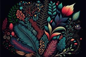 Colorful abstract organic plant and leaves. Abstract tropical le vector