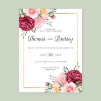 Flowers Background Wedding Invitation Card vector