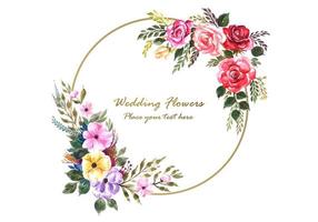 flowers frame with wedding card background vector