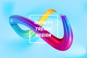 Colorful infinity shape background, Colorful 3d infinity Liquid vector