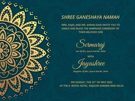 Luxury Hindu Wedding Card Vector