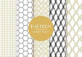 Seamless patterns with abstract ornament set vector