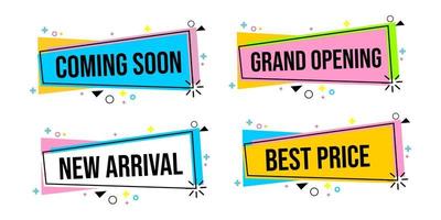 set of sales advertising banners with colorful elements. promotional advertising badge vector