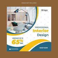 Square Banner Templates For Interior Design vector