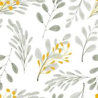 watercolor gold leaf foliage seamless pattern vector