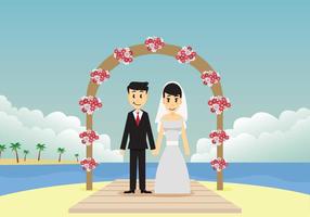 Wedding Ceremony On The Beach Illustration vector