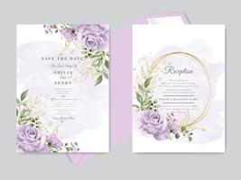 Wedding invitation card template set vector